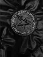 Čierna dámska vesta s asymetrickým zipsom S'West (B8155-1)