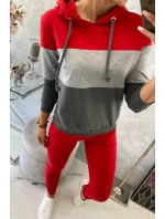 Farebná pruhovaná sada červená+sivá