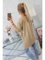 Oversize halenka s potiskem model 18743426 rtů camel - K-Fashion