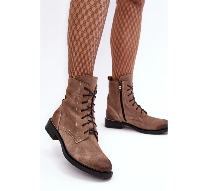 Pohodlné semišové zateplené boty světle hnědé Lemar model 21637637 - Boto