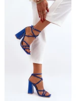 Modne Sandały Na Obcasie Niebieskie Josette