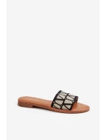 Dámské černé sandály na ploché podrážce model 21657438 - Boto