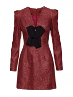 šaty s výstřihem do V bordó model 21295864 - Moe