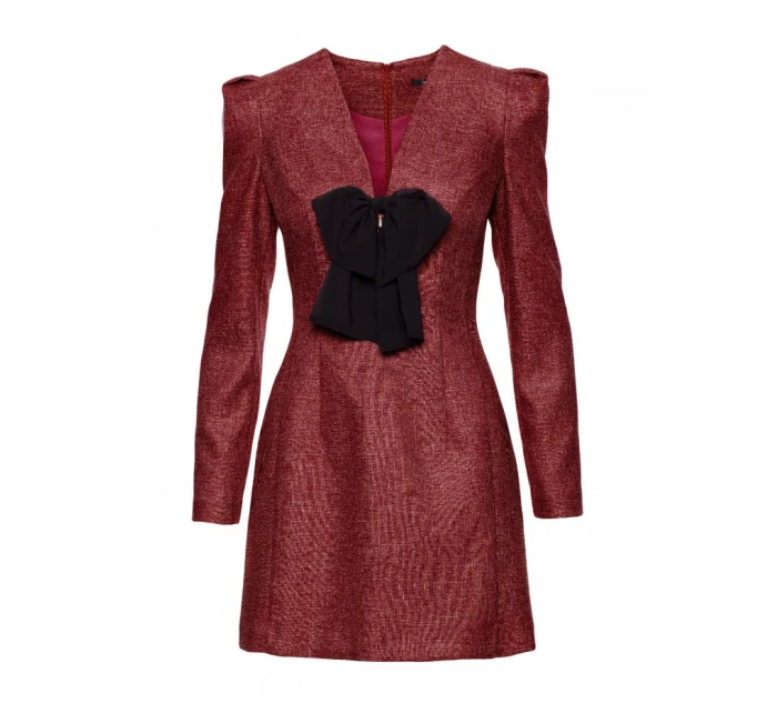 šaty s výstřihem do V bordó model 21295864 - Moe