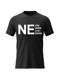 Dámské bavlněné tričko s potiskem - NE - černé