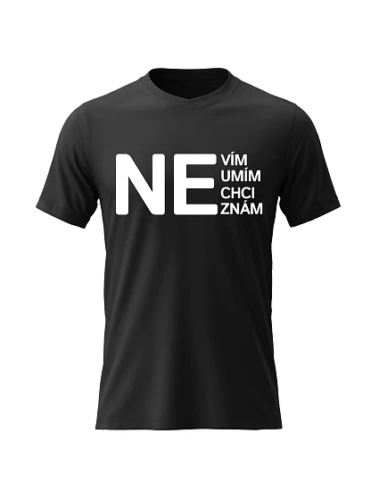 Dámské bavlněné tričko s potiskem - NE - černé Dámské bavlněné tričko s potiskem - NE - černé