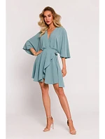 Roztiahnuté mini šaty M785 khaki - Moe