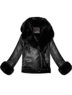 Dámská bunda ramoneska s límcem černá model 21803134 - Good looking