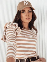 Dámská pruhovaná halenka béžová Dstreet model 21972876 - FashionStreet