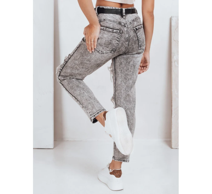 Dámske push up džínsy s dierami sivé FashionStreet UY2780