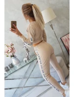 Súprava s ozdobnými stuhami béžová