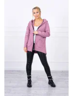 Zateplená mikina s prodlouženými zády a kapsami tmavě růžová Zateplená mikina s prodlouženými zády a kapsami tmavě růžová
