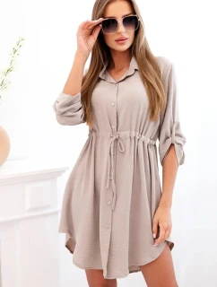 Šaty so zapínaním na gombíky a viazaním v páse