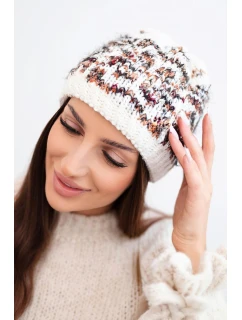 Dámská zimní vlněná čepice s ozdobnými krystalky K399 černá