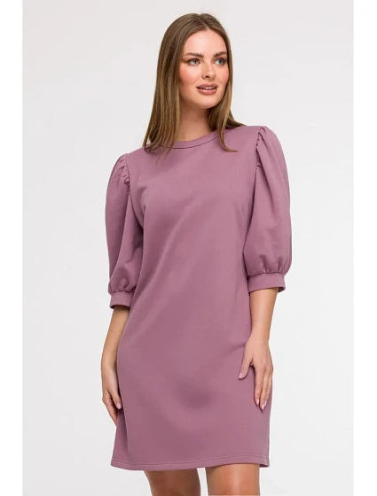 Šaty áčkového střihu s rukávy  barva model 21047147 - BeWear