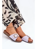 Dámske papuče s prackou na korkovej platforme - lila Zavira Dámske papuče s prackou na korkovej platforme - lila Zavira