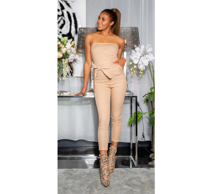 Sexi kombinéza V6603 hnedá - In Stylefashion Sexi kombinéza V6603 hnedá - In Stylefashion