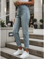 Dámske džínsy s vysokým pásom mom fit svetlomodré FashionStreet UY2909