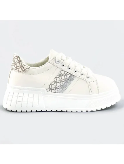 Biele tenisky sneakers s vysokou podrážkou (AD-576)