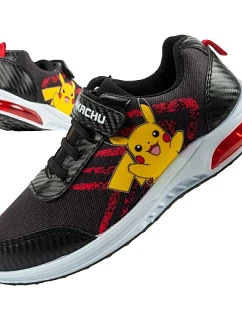 Leomil detské športové topánky Pokemon ľahké tenisky na suchý zips LED čierne