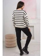 Svetr set Pruhovaná mikina + Kalhoty černý Svetr set Pruhovaná mikina + Kalhoty černý