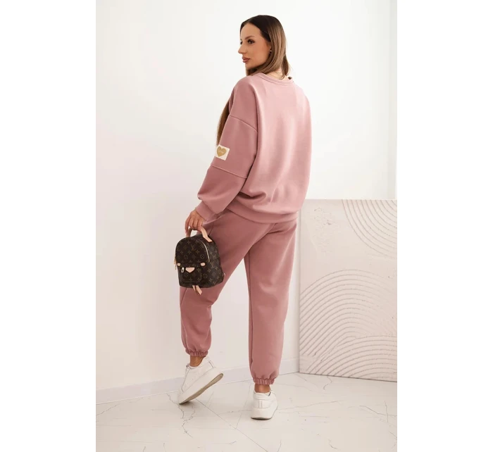 Dámsky maslový set s voľnou mikinou a nohavicami LOVE khaki Dámsky maslový set s voľnou mikinou a nohavicami LOVE khaki