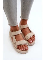 Damskie Sandały Na Platformie Big Star NN274A535 Beżowe