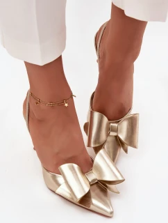 Lodičky s  a mašlí zlaté model 21715231 - Boto