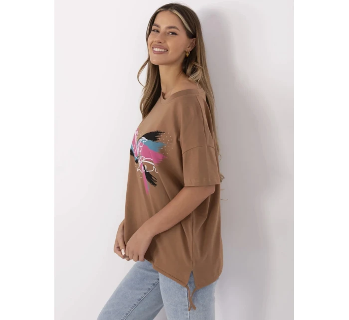 Tričko CLM TS 1019.79 svetlohnedé Tričko CLM TS 1019.79 svetlohnedé