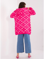 Fuksiový dámsky sveter so vzormi