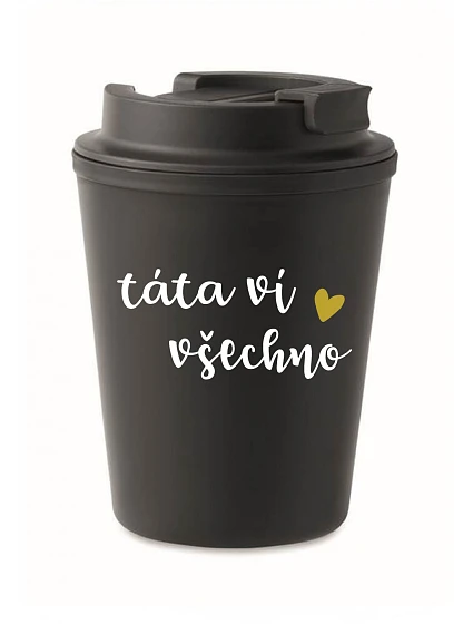 TÁTA model 22163682 VŠECHNO černý termohrnek 300 ml - Giftela
