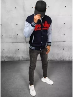 Pánska mikina na zips s kapucňou tmavomodrá FashionStreet BX5443 Pánska mikina na zips s kapucňou tmavomodrá FashionStreet BX5443