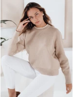 Dámsky základný sveter DARMILA beige FashionStreet MY2507