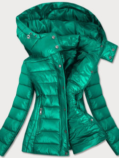 Zelená dámská prošívaná bunda s kapucí, je model 13451668 - Libland