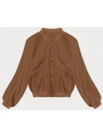 Vlnená bunda bomber v karamelovej farbe (15687) Vlnená bunda bomber v karamelovej farbe (15687)