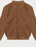 Vlnená bomber bunda karamelová (15687)