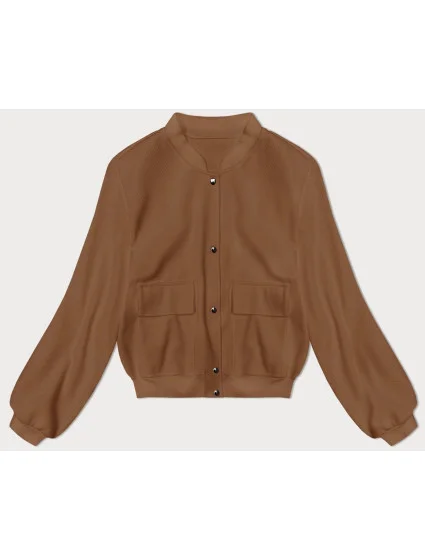 Vlnená bunda bomber v karamelovej farbe (15687) Vlnená bunda bomber v karamelovej farbe (15687)