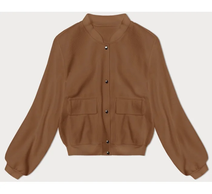 Vlnená bunda bomber v karamelovej farbe (15687) Vlnená bunda bomber v karamelovej farbe (15687)
