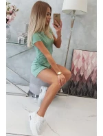 Bavlněná souprava se šortkami tmavě mátová Bavlněná souprava se šortkami tmavě mátová