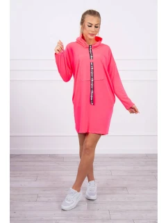 Šaty s kravatou ružové neónové