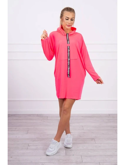 Šaty s kravatou ružové neónové Šaty s kravatou ružové neónové