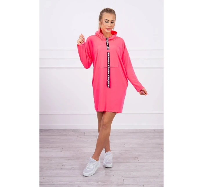 Šaty s kravatou ružové neónové Šaty s kravatou ružové neónové