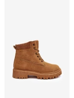 Damskie Ocieplane Trapery Camel Cross Jeans MM2R4011C