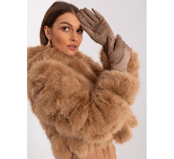 Rękawiczki AT RK model 19161951 ciemny bezowy - FPrice