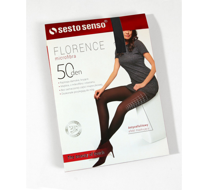 Sesto Senso Anti-Cellulite Tights 50 Deň 3D Microfiber Florence Black