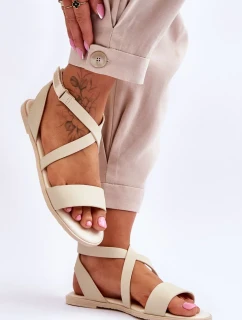 Kožené kotníkové sandály Big Star Béžová