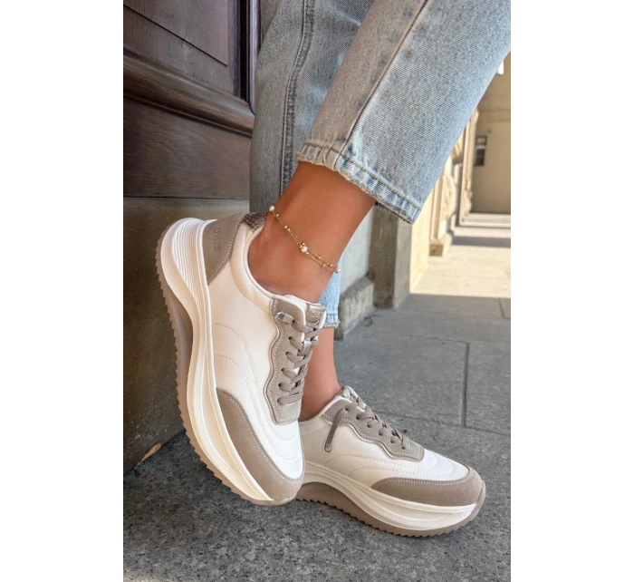 Dámske semišové tenisky na platforme Big Star HI-POLY SYSTEM - béžové Dámske semišové tenisky na platforme Big Star HI-POLY SYSTEM - béžové