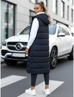 Dámská dlouhá prošívaná vesta tmavě modrá Dstreet model 21993292 - FashionStreet