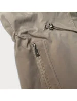 Tenká béžová dámská bunda s ozdobnou podšívkou model 21001846 - J.STYLE