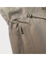 Tenká béžová dámská bunda s ozdobnou podšívkou model 21001846 - J.STYLE Tenká béžová dámská bunda s ozdobnou podšívkou model 21001846 - J.STYLE
